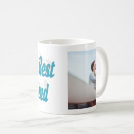 Taza De Café Foto de novia tipografía azul cielo