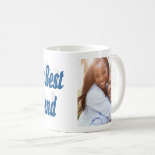Taza De Café Foto de novio con escritura azul marino