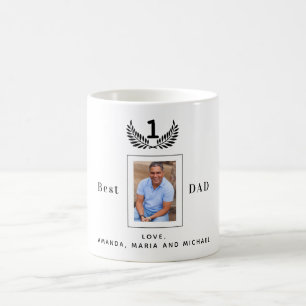 Taza De Café Foto de padre con nombres blancos negros