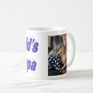 Taza De Café Foto de papá con texto azul