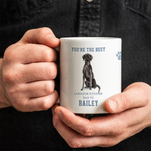 Taza De Café Foto de Papá Perro Labrador Retriever de Acuarela