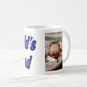 Taza De Café Foto de papá tazón de café de texto azul oscuro