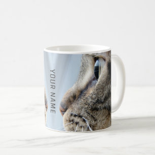 Taza De Café Foto de Perfiles de Gato Genial Personalizada
