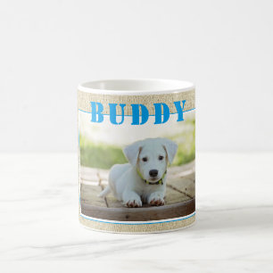 Taza De Café Foto de perro azul rústico lindo y nombre