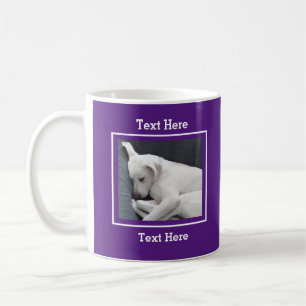 Taza De Café Foto de Perro Blanco Durmiendo Pacíficamente Púrpu