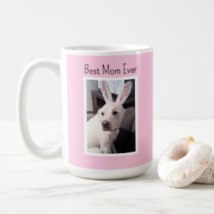 Taza De Café Foto de perro con orejas de conejo Mejor mamá del 