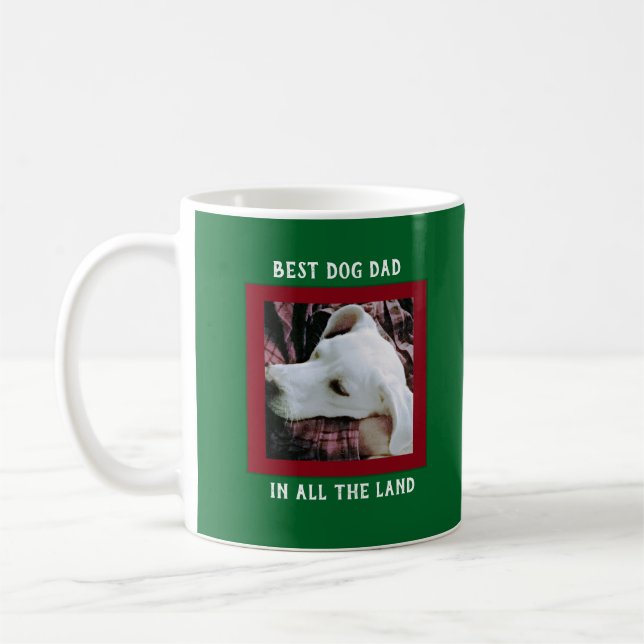 Taza De Café Foto de Perro "Cute Puppy" abrazando a Navidades (Izquierda)
