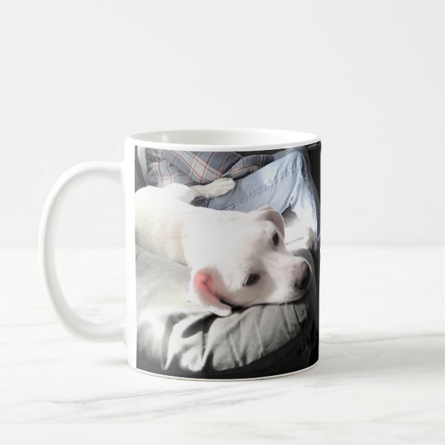 Taza De Café Foto de Perro dulce lindo colgando con papá (Izquierda)