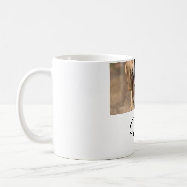 Taza De Café Foto de perro gato añadir nombre mascota personali (Izquierda)