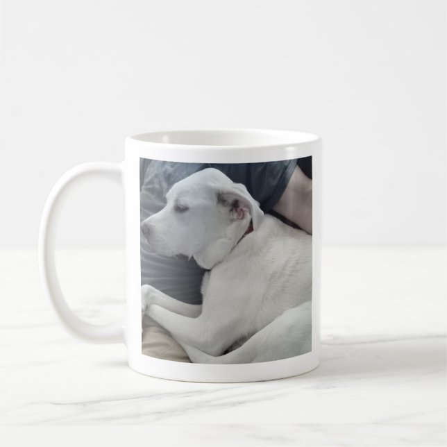 Taza De Café Foto de perro lindo con mejor amigo papá café Mug (Izquierda)