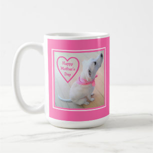 Taza De Café Foto de perro lindo llevando el Día de la Madre co