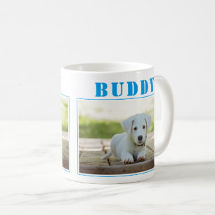 Taza De Café Foto de perro o mascota azul linda