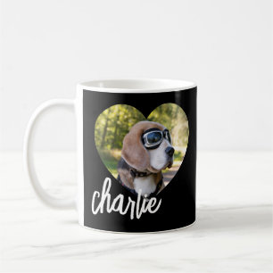 Taza De Café Foto de perro personalizada corazón moderno y eleg