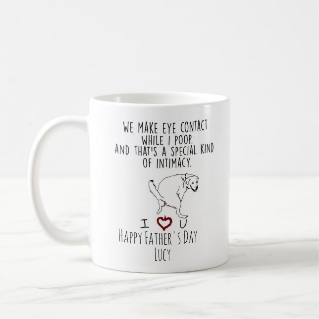Taza De Café Foto de perro personalizada Feliz Día del Padre (Izquierda)