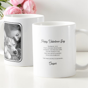 Taza De Café Foto de perro personalizada Feliz San Valentín por