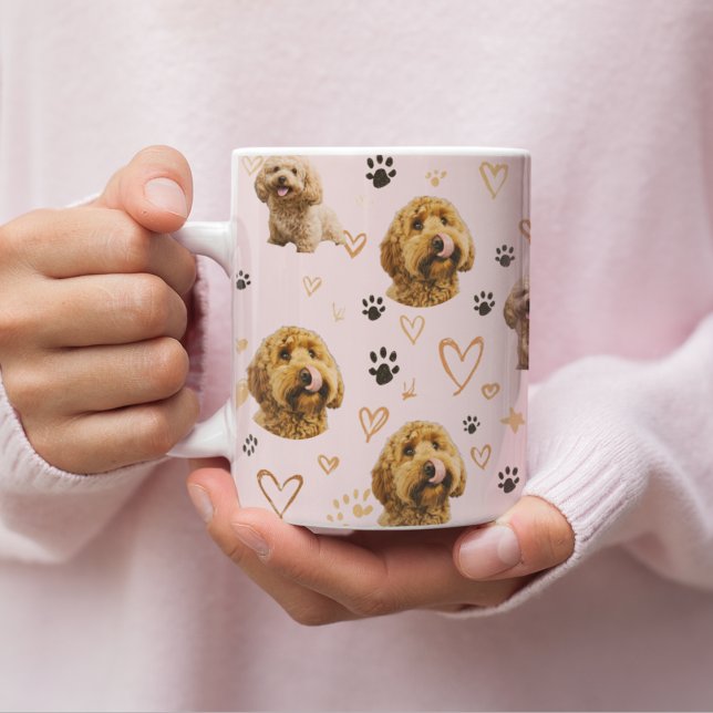 Taza De Café Foto de Perro Personalizada Rosa (Subido por el creador)
