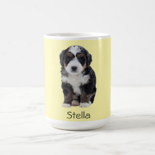 Taza De Café Foto de perro personalizado - Amarillo Pastel con