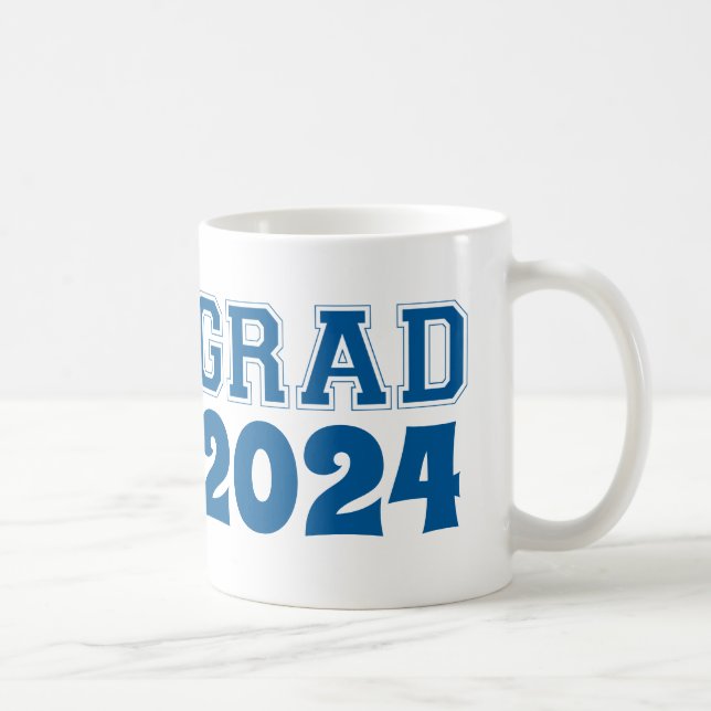 Taza De Café Foto de personalizado del año de clase azul marino (Derecha)