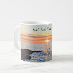 Taza De Café Foto de puesta de sol dorada en el cielo naranja d