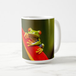 Taza De Café Foto de rana de árbol de ojos rojos silvestres