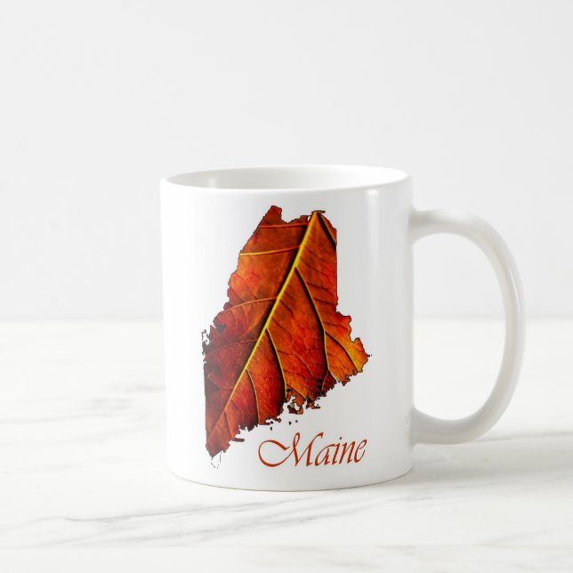 Taza De Café Foto de regalo de filamento de Maine Foliage Mug H (Derecha)