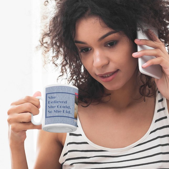 Taza De Café Foto de regalo Inspirador para mujeres azul (Custom Photo Inspirational Gifts for Women)