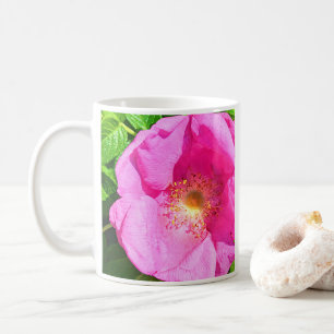 Taza De Café Foto de Rosa Rosa Salvaje Mejor Mamá Día de la Mad