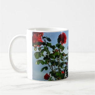 Taza De Café Foto de rosas rojas nombre felicitaciones cumpleañ