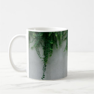 TAZA DE CAFÉ FOTO DE SHALLOW FOCUS DE PLANTAS FERN