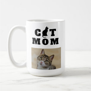 Taza De Café Foto de silueta de Cat Mom Cute
