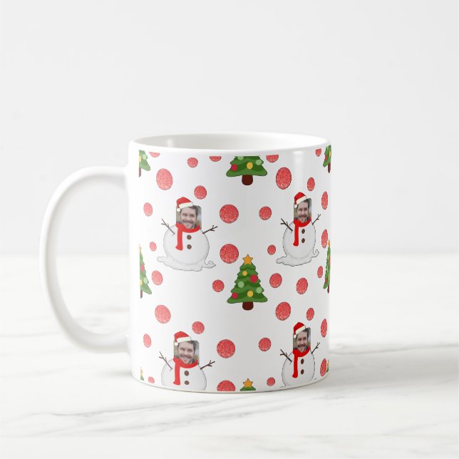 Taza De Café Foto de Snowman con Navidades divertidos (Izquierda)