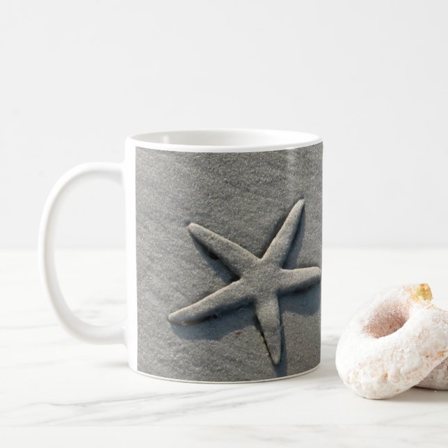 Taza De Café Foto de Starfish Sand Ocean Beach (Con donut)