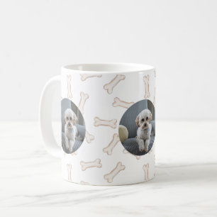 Taza De Café Foto de su perro con tema de hueso de perro de tre