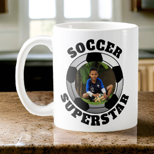 Taza De Café Foto de Superestrella de fútbol