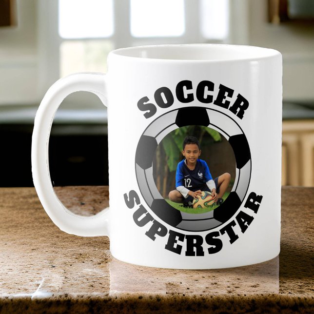 Taza De Café Foto de Superestrella de fútbol (Photo Soccer Superstar Mug)