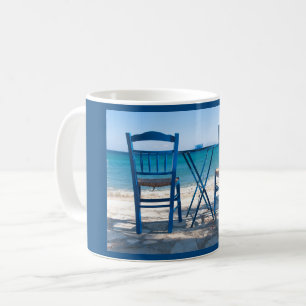 Taza De Café Foto de taverna griega azul y blanco
