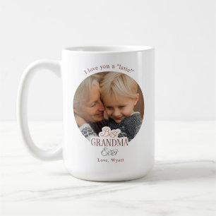 Taza De Café Foto de Texto Personalizado Mejor Abuela del Mundo