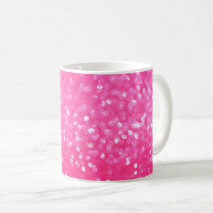 Taza De Café Foto de textura vibrante de purpurina rosa calient