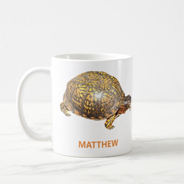 Taza De Café Foto de tortuga de caja oriental personalizada (Izquierda)