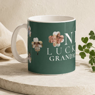 Taza De Café Foto de trébol verde de la abuela afortunada
