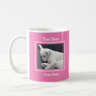 Taza De Café Foto de un perro blanco dormido rosado