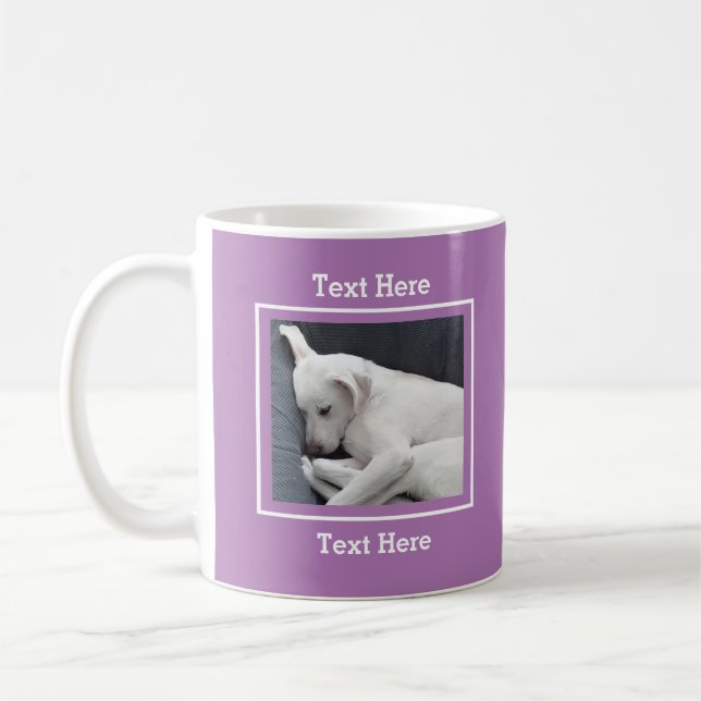 Taza De Café Foto de un perro blanco durmiendo en la paz Lavend (Izquierda)