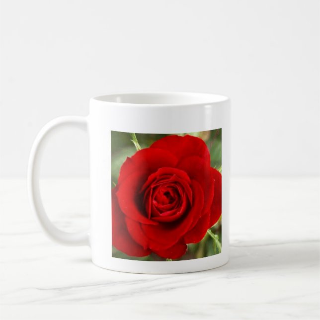 Taza De Café Foto de una rosa roja (Izquierda)