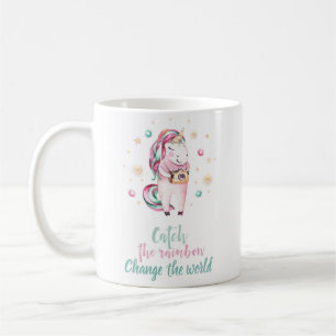 Taza De Café Foto de Unicornio Girly Pink