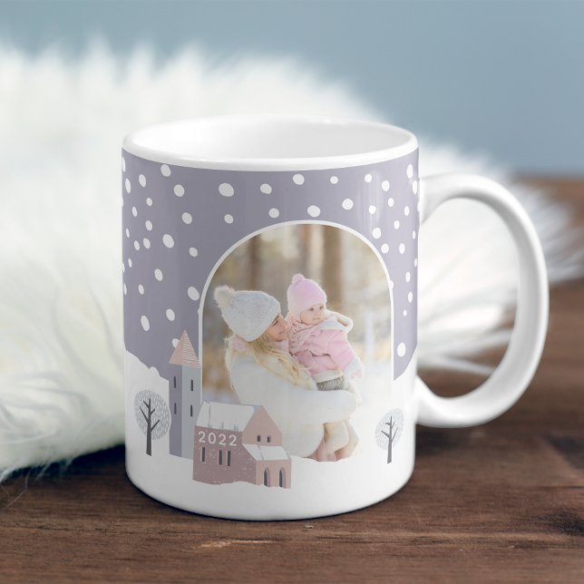 Taza De Café Foto de vacaciones de invierno de Snowy Village (Subido por el creador)