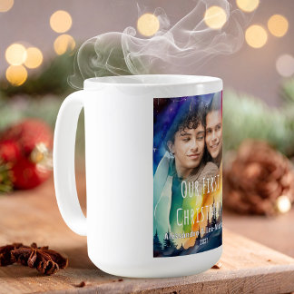 Taza De Café Foto de vacaciones en acuarela de luces del norte
