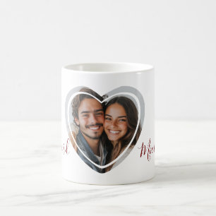 Taza De Café Foto de Valentine con forma de corazón