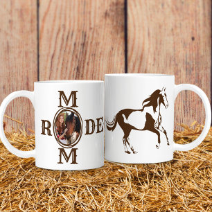 Taza De Café Foto de vaquera occidental de Rodeo Mom