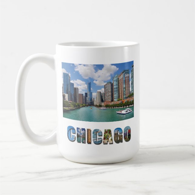 Taza De Café Foto de viaje por la línea aérea del río Illinois  (Izquierda)
