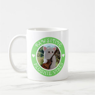 Taza De Café Foto de vibraciones de plástico verde lindo kawaii